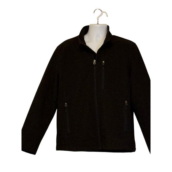 G.H. Bass & Co. Black Softshell Jacket Men’s Large | Outdoor Lightweight Zip Up - Picture 1 of 11